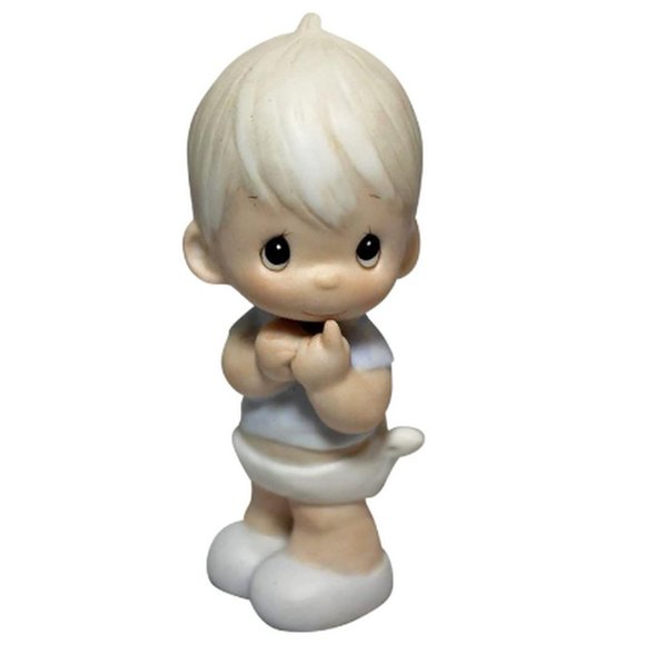 PRECIOUS MOMENTS Rare Vintage 1983 Baby Boy Jonathan & David Standing Figurine - Picture 1 of 13